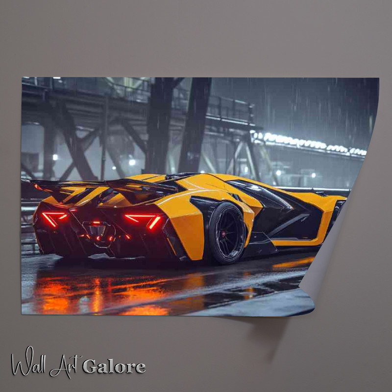 Buy Unframed Poster : (Lamborghini style on industrial park)