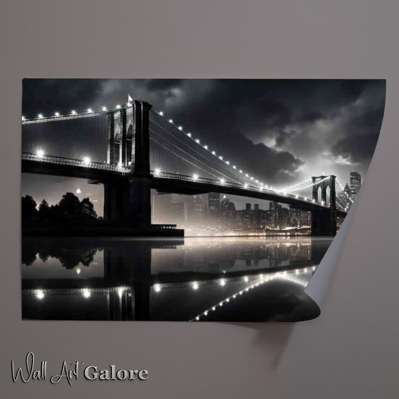 Buy Unframed Poster : (Beautiful lights on the brooklyn bridge)