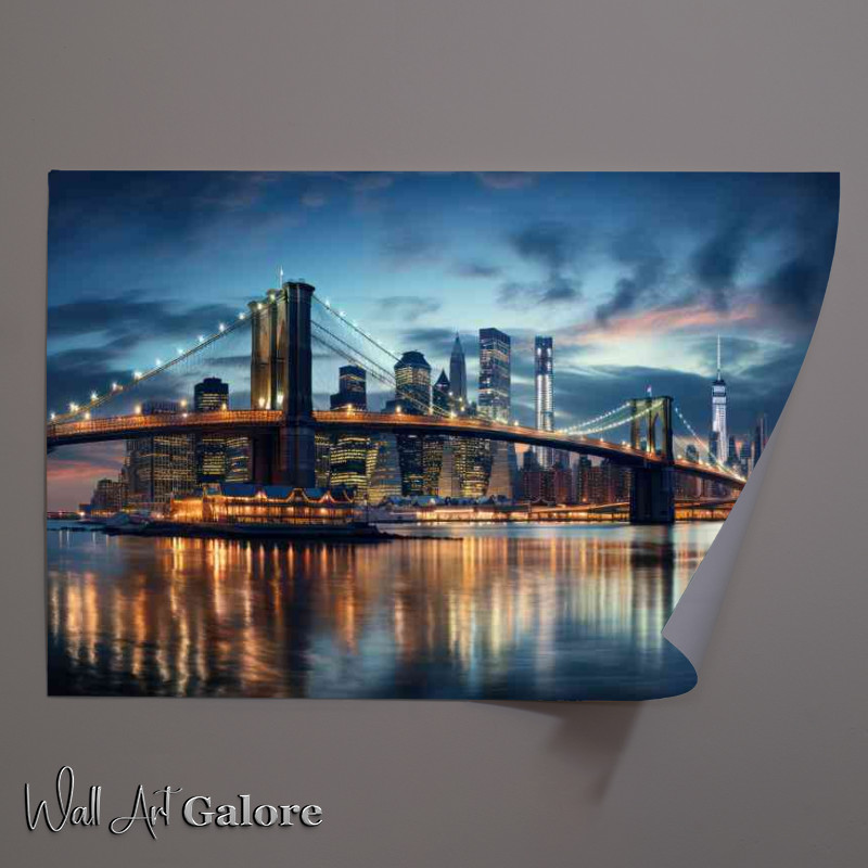 Buy Unframed Poster : (Manhatten skyline bridge view)