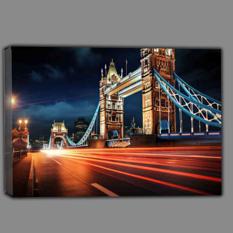 Buy Canvas : (Tower bridge in london bright lights)