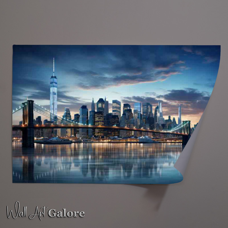 Buy Unframed Poster : (The bridge new york skyline daytime)