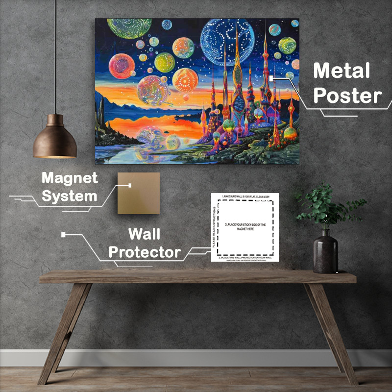 Buy Metal Poster : (Oils painting of tall spires fantasy)