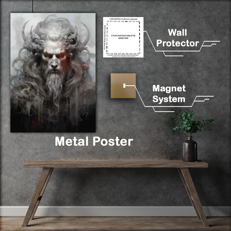 Buy Metal Poster : (Symbol of Odin and Viking Warriors)
