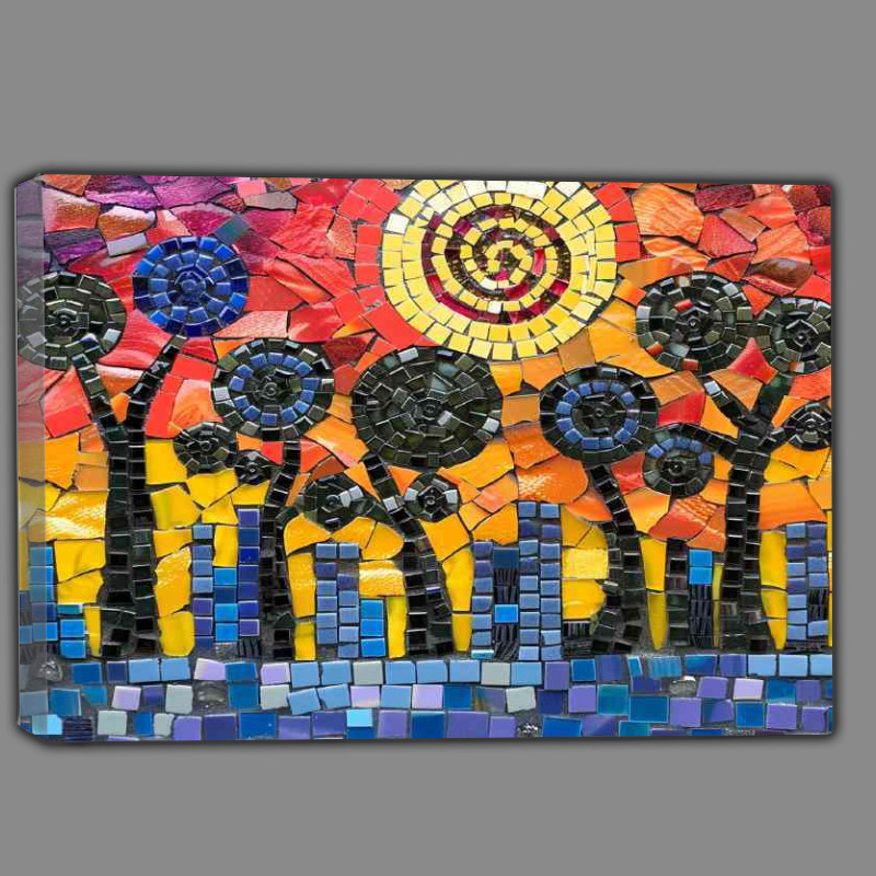 Buy Canvas : (Stained glass village and sun)
