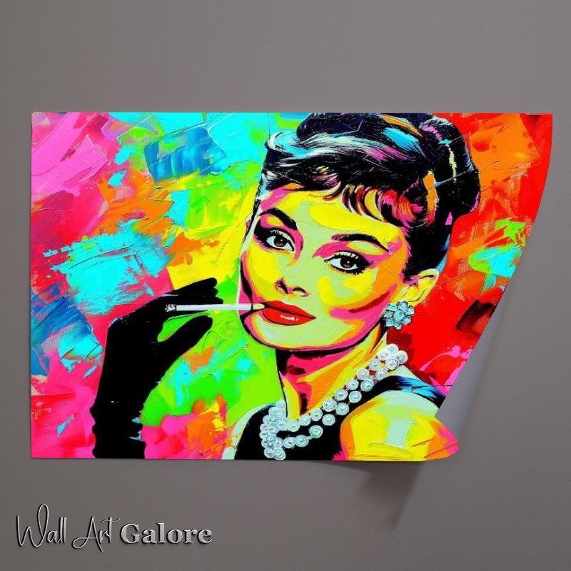 Buy Unframed Poster : (Audrey Hepburn splashed art mix)