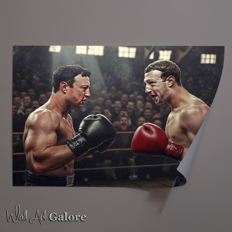 Buy Unframed Poster : (Clash of the titans Elon Musk and Mark Zuckerberg)