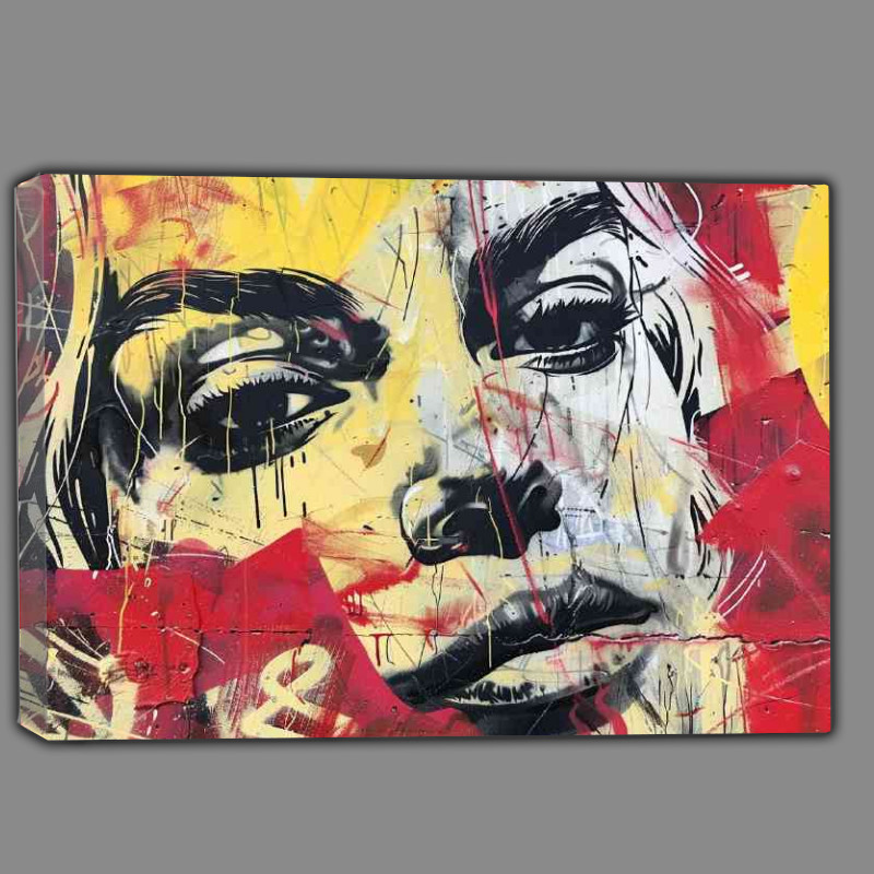 Buy Canvas : (Graffiti of the face of Margot Robbie style)