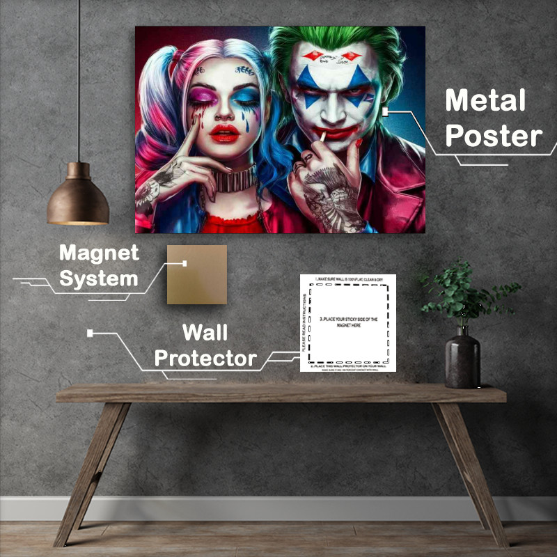 Buy Metal Poster : (Love harley quinn and joker)
