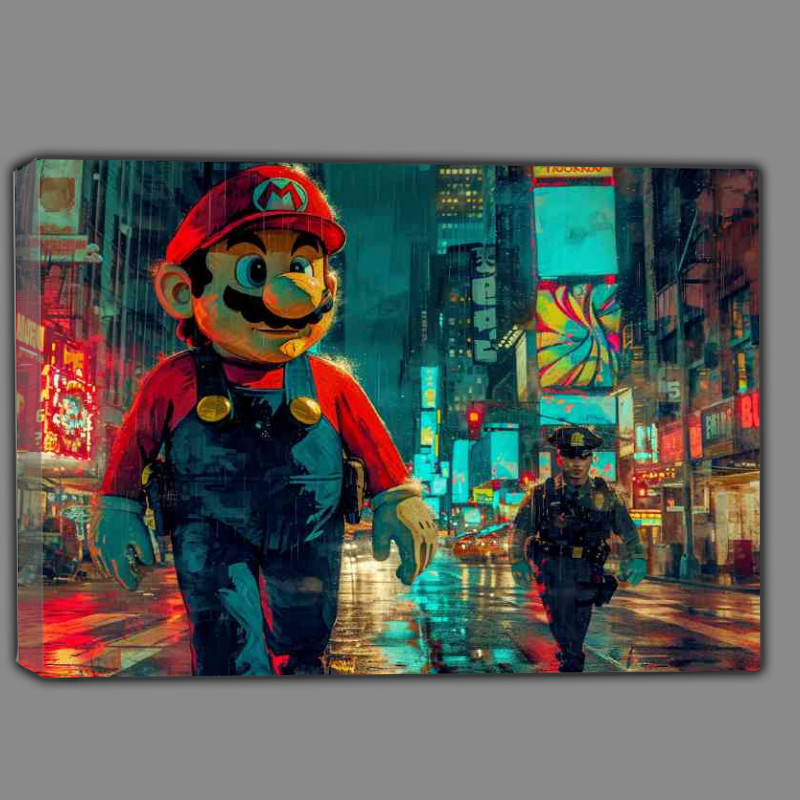 Buy Canvas : (Mario and the police patroling the streets)