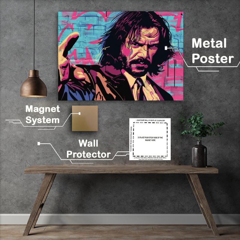 Buy Metal Poster : (Pulp fiction john wick street style mix)