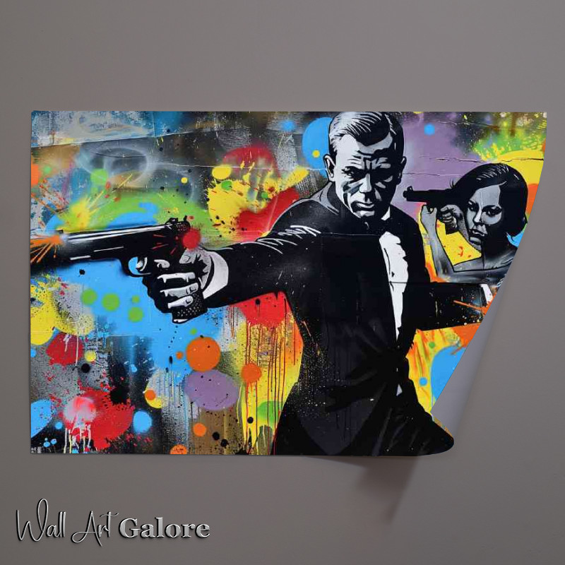 Buy Unframed Poster : (Street art james bond painted style)