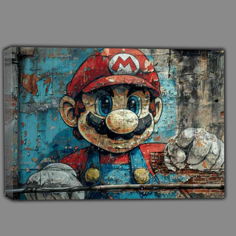 Buy Canvas : (Street art mario graffiti wall)