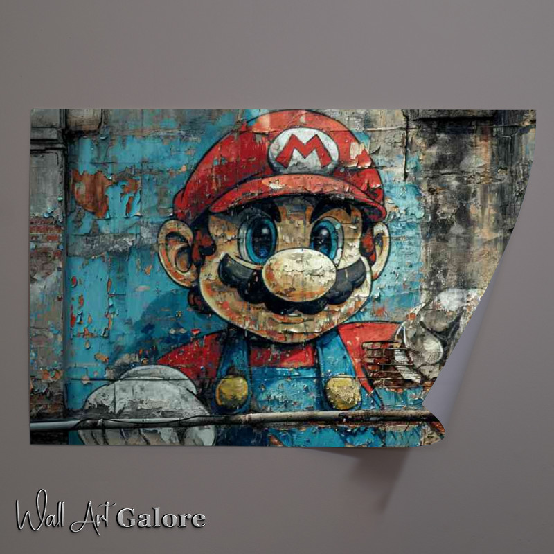 Buy Unframed Poster : (Street art mario graffiti wall)