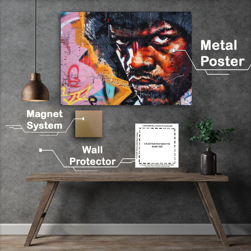 Buy Metal Poster : (Street art pulp fiction samual jackson)