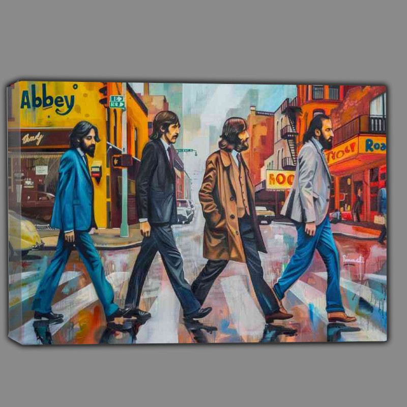 Buy Canvas : (The Beatles walking on the street painted art)