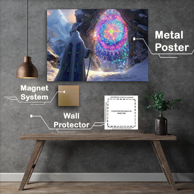 Buy Metal Poster : (Fantasy elven wizzard time portal)