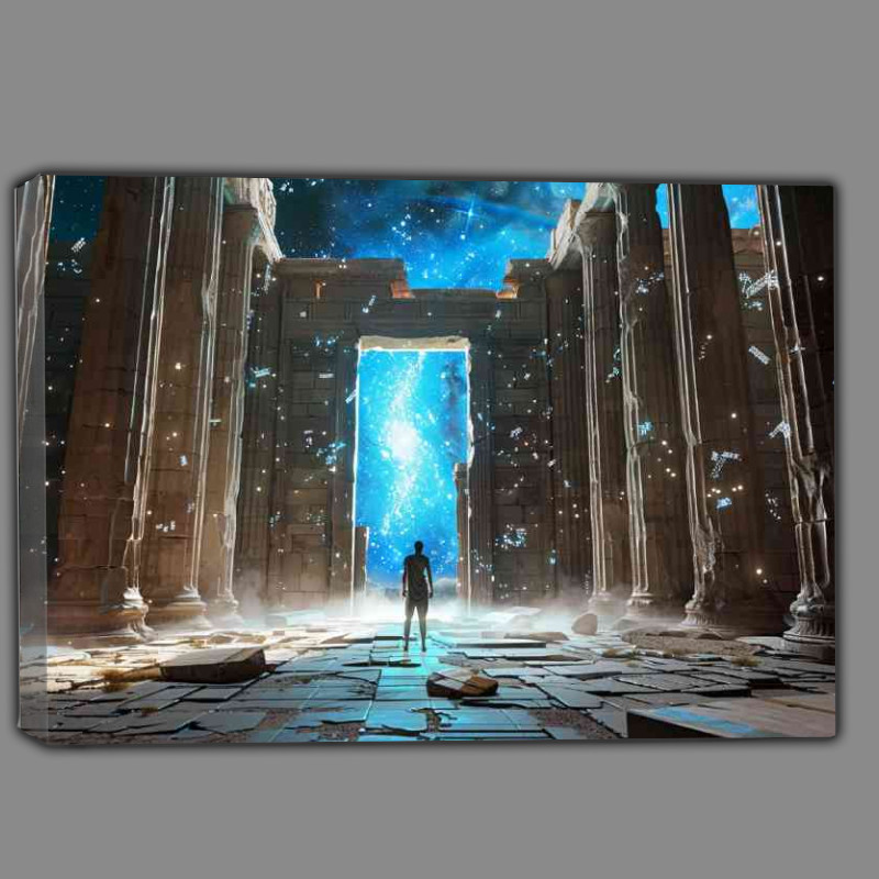 Buy Canvas : (Man stands in the center of an ancient Greek temple)