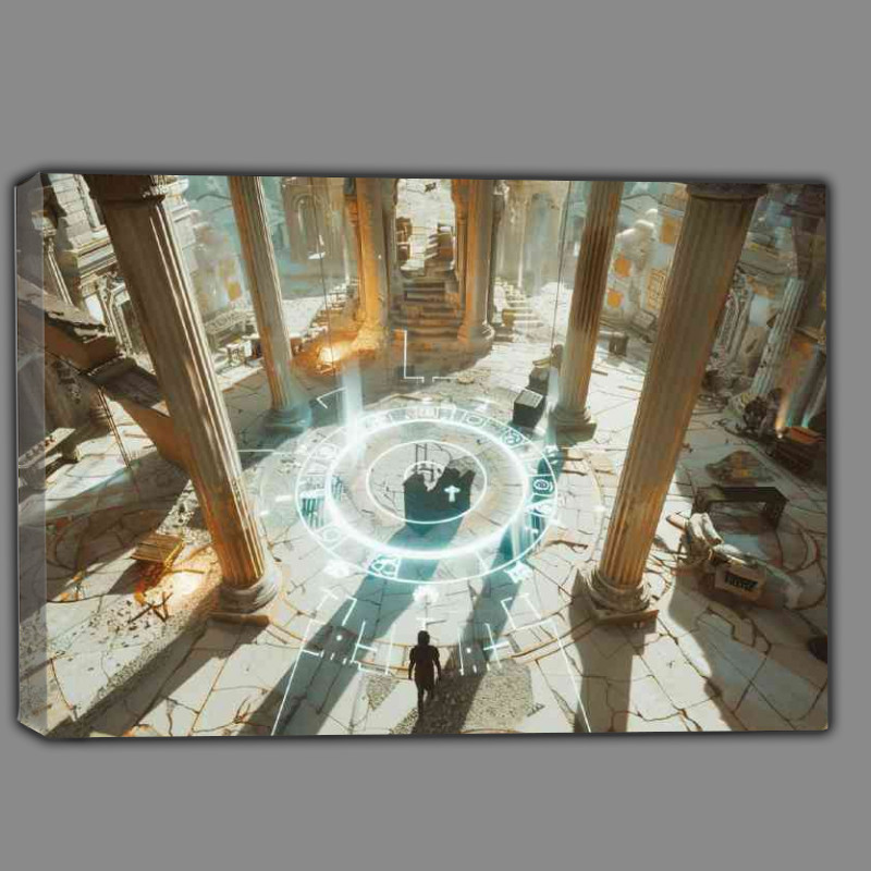 Buy Canvas : (Standing in the centre of an acent temple)