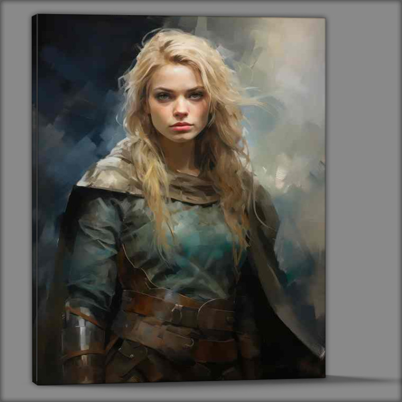 Buy Canvas : (The Golden Age of Norse viking woman fighting)