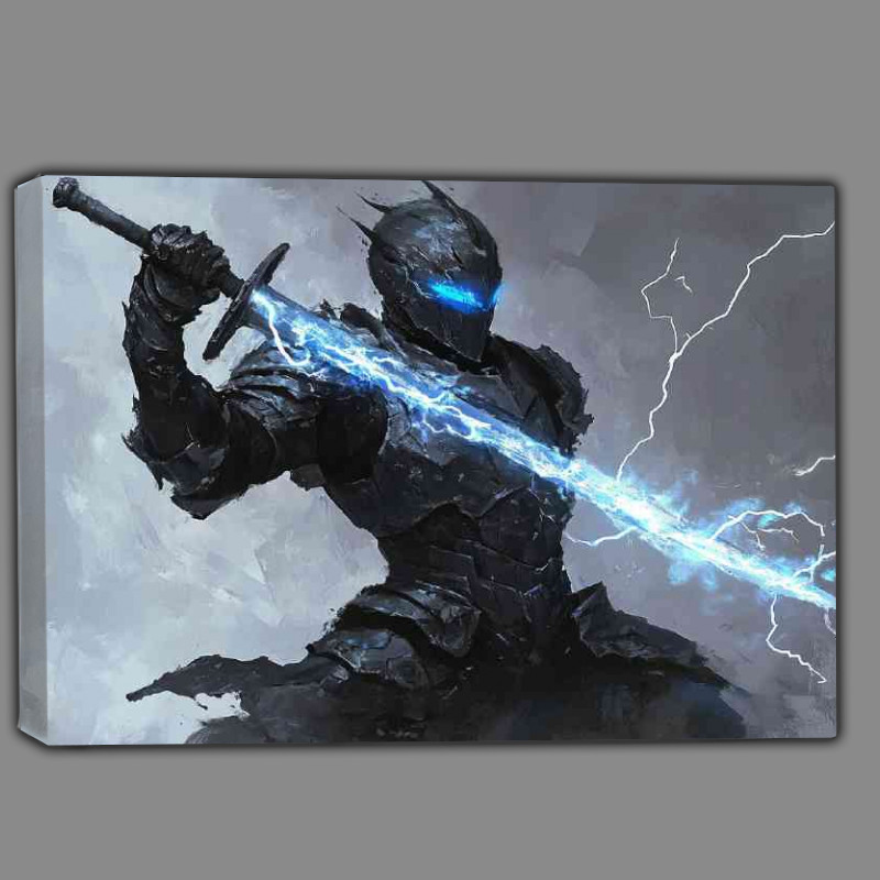 Buy Canvas : (Amoured knight futuristic holding sword)