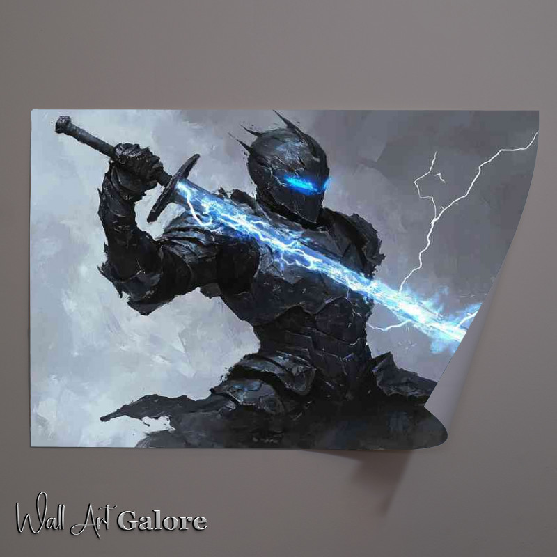 Buy Unframed Poster : (Amoured knight futuristic holding sword)