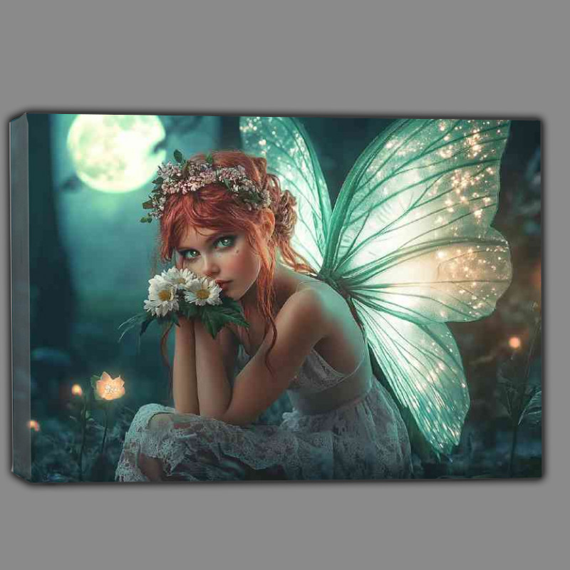 Buy Canvas : (Beautiful fairy iridescent wings in green)