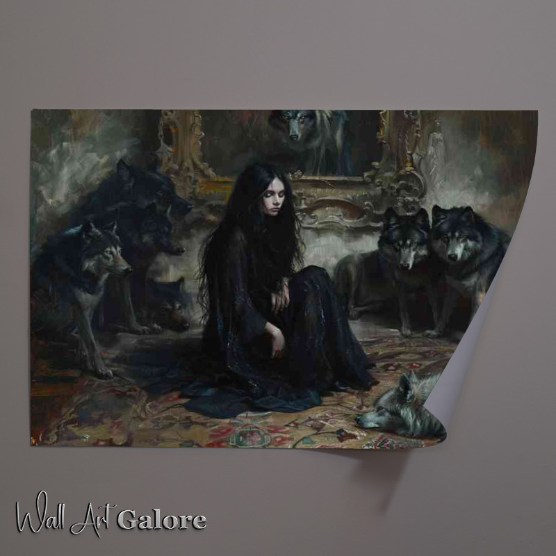 Buy Unframed Poster : (Dark hair and family of wolves)