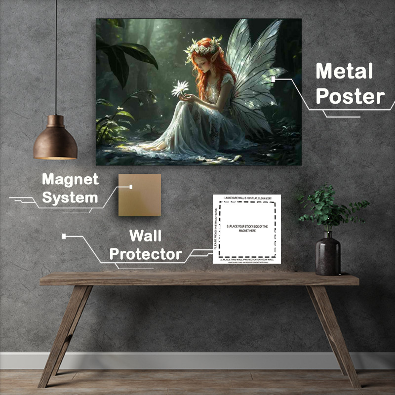 Buy Metal Poster : (Fairy in the woods and large wings)