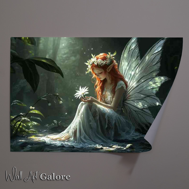 Buy Unframed Poster : (Fairy in the woods and large wings)