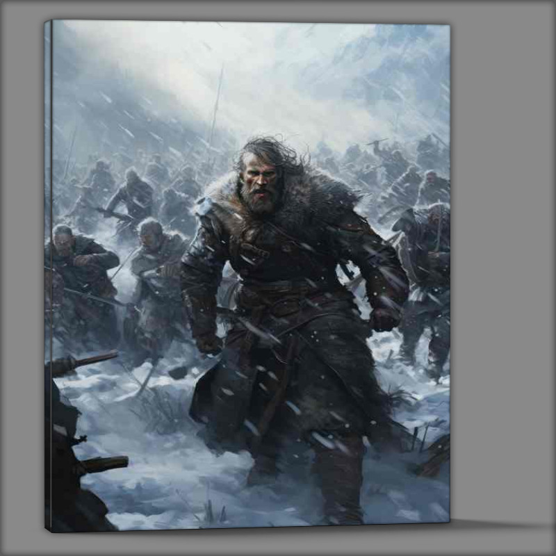 Buy Canvas : (The Legacy Viking Explorers fighting in battle in the snow)