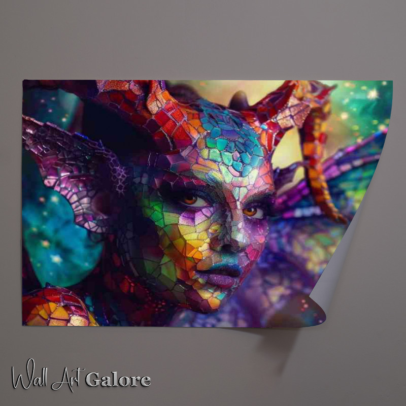 Buy Unframed Poster : (Fairy woman with horns and dragon wings)
