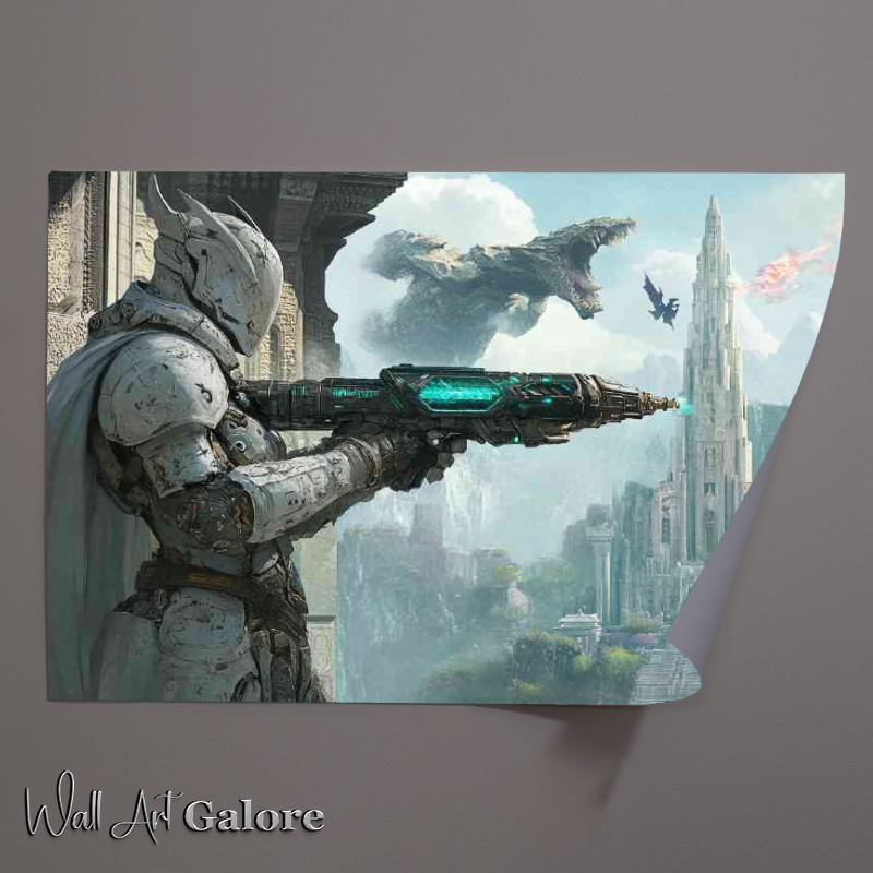 Buy Unframed Poster : (Fantasy knight holding future wepon)