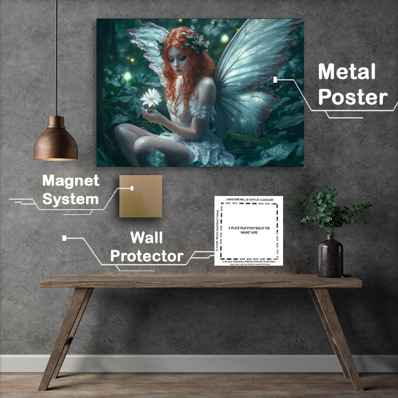 Buy Metal Poster : (Firy sitting with large wings)