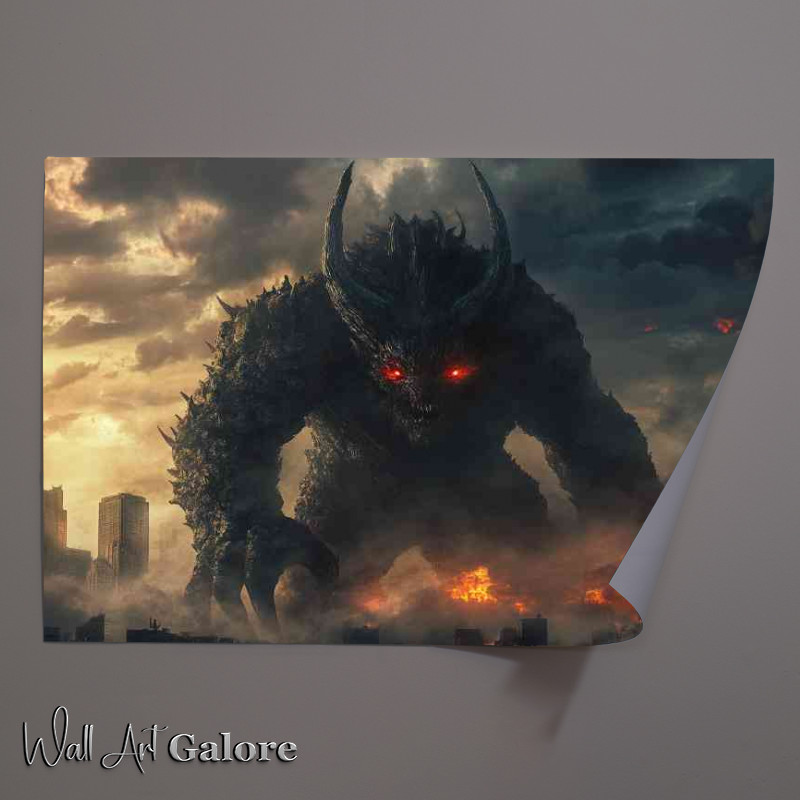 Buy Unframed Poster : (Giant creature with horn features fantasy)