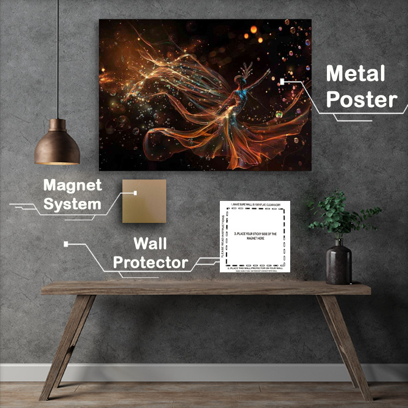 Buy Metal Poster : (Glowing fairy and bubbles)