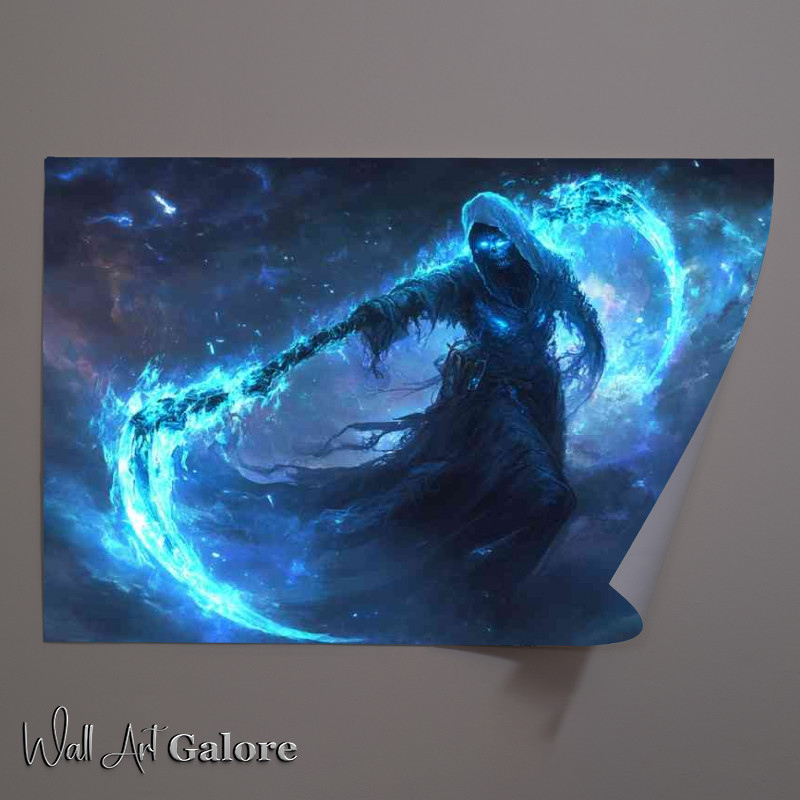 Buy Unframed Poster : (Grim reaper with scythe dark background)