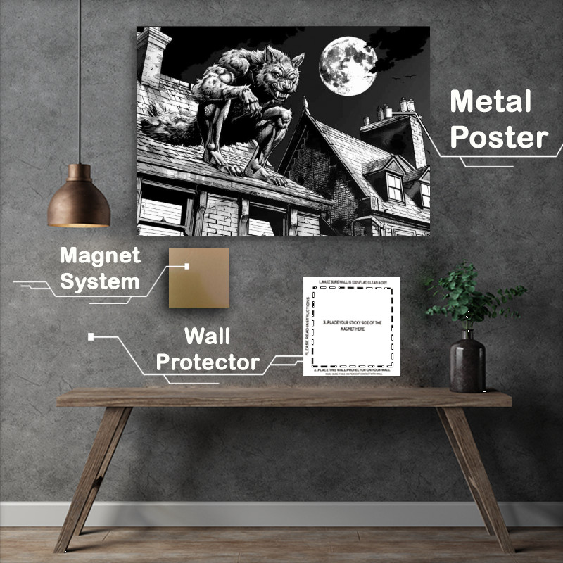 Buy Metal Poster : (Ink style werewolf)