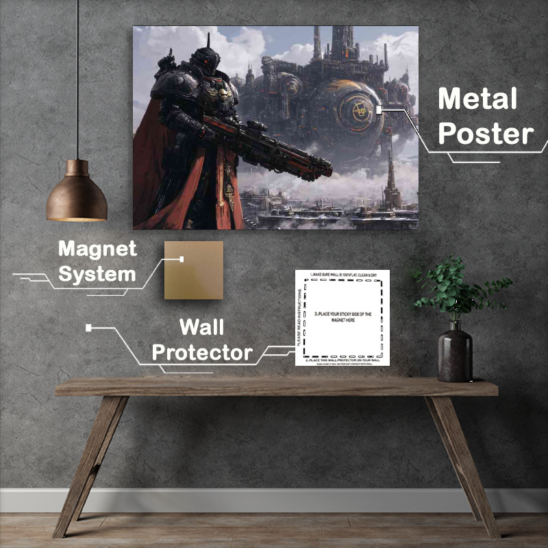 Buy Metal Poster : (Knight with rifel standing guard)
