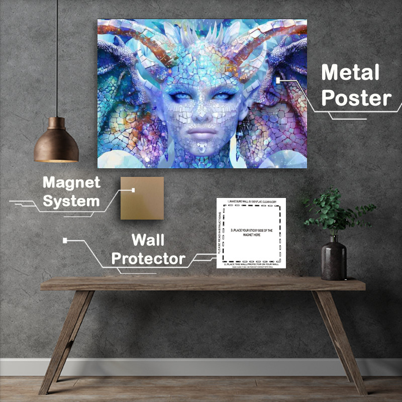 Buy Metal Poster : (Lady with dragon scaled face)
