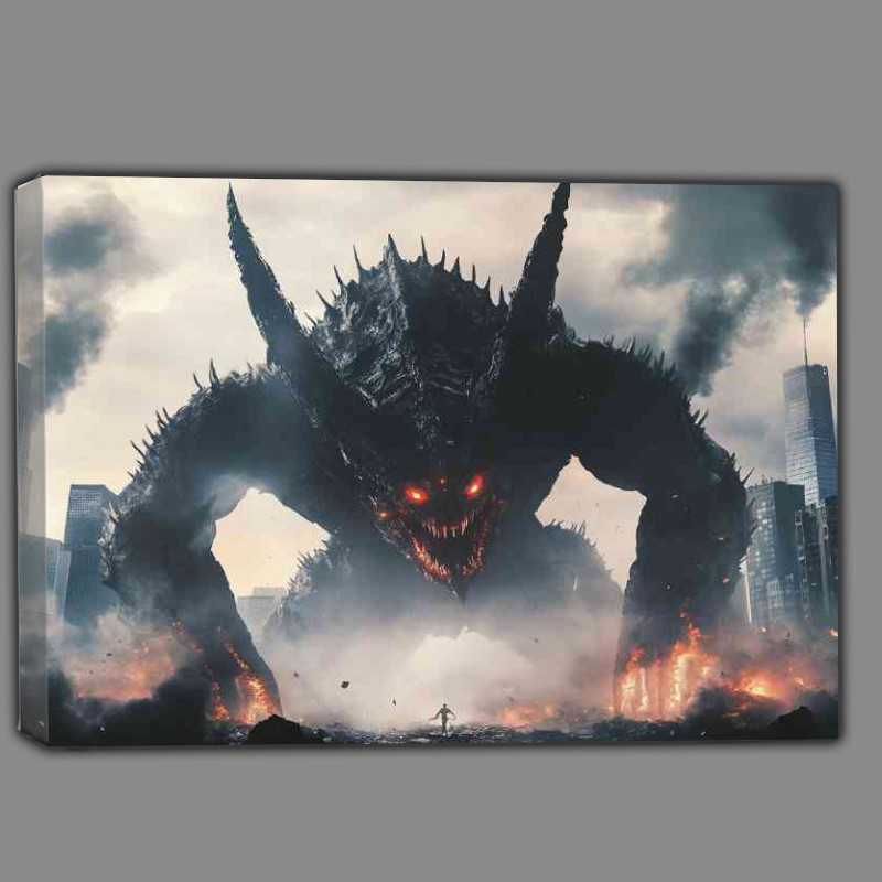 Buy Canvas : (Monster terrorising the city)