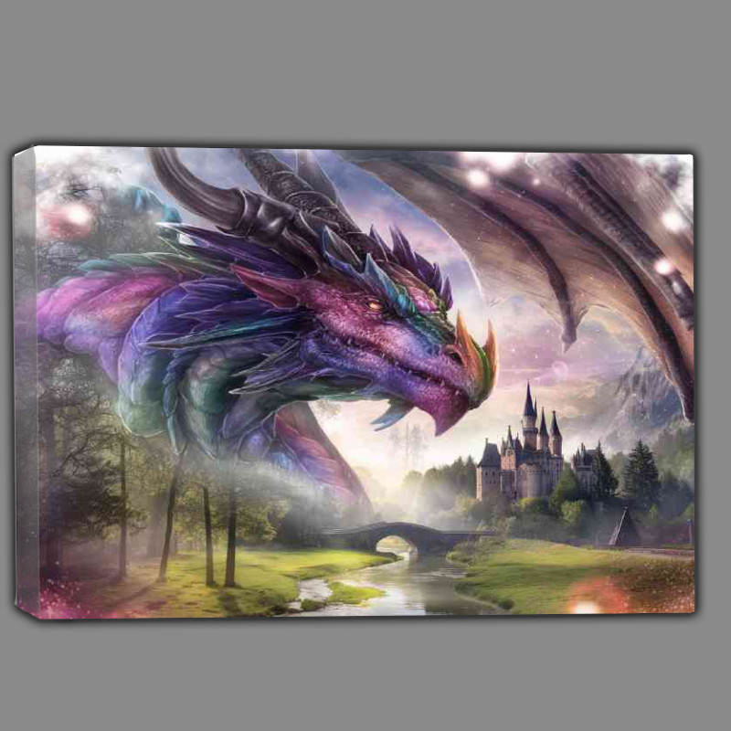 Buy Canvas : (Multi coloured dragon watercolours)