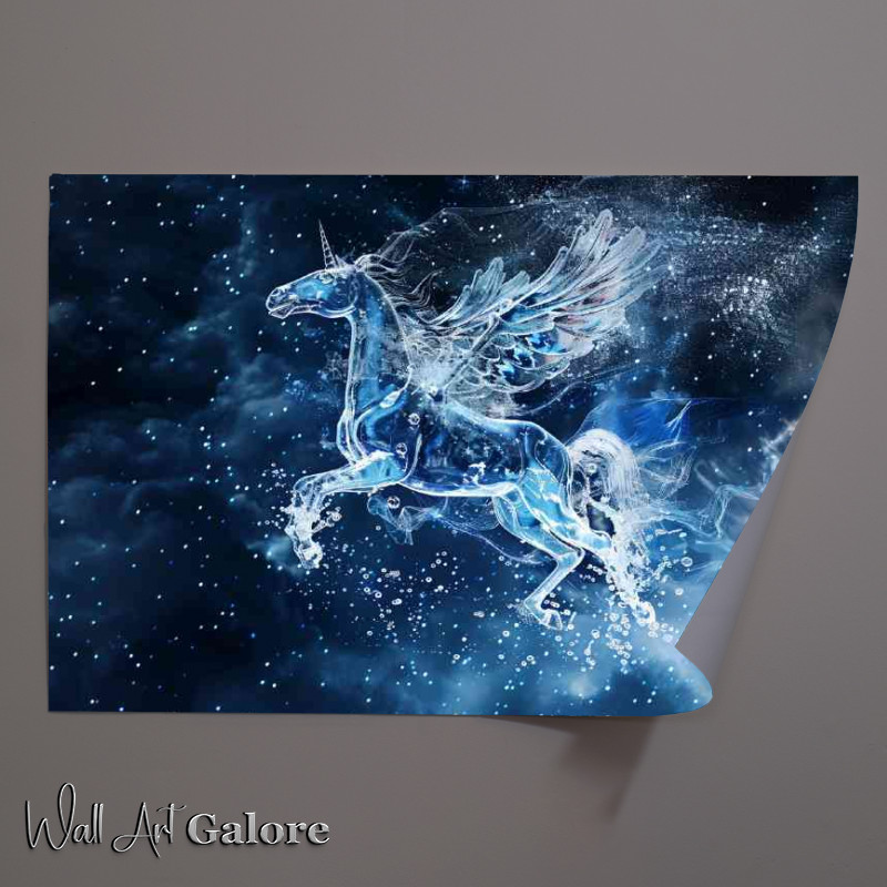 Buy Unframed Poster : (Pegasus in light blue water)