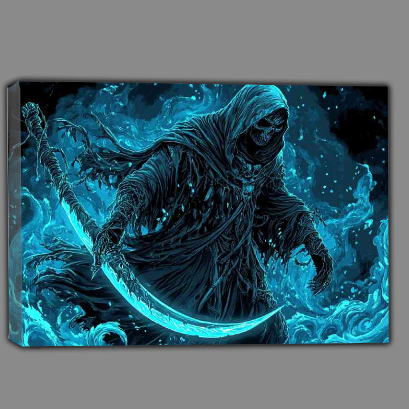 Buy Canvas : (Reaper with blue scythe glowing)