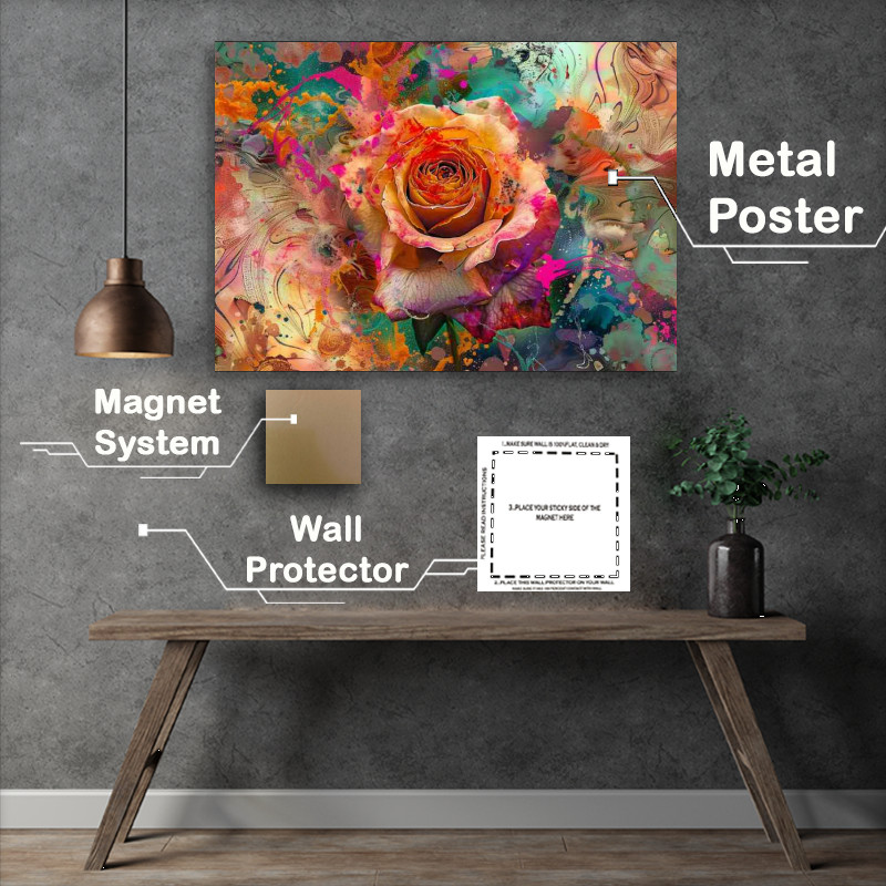 Buy Metal Poster : (Exploding rose colours)