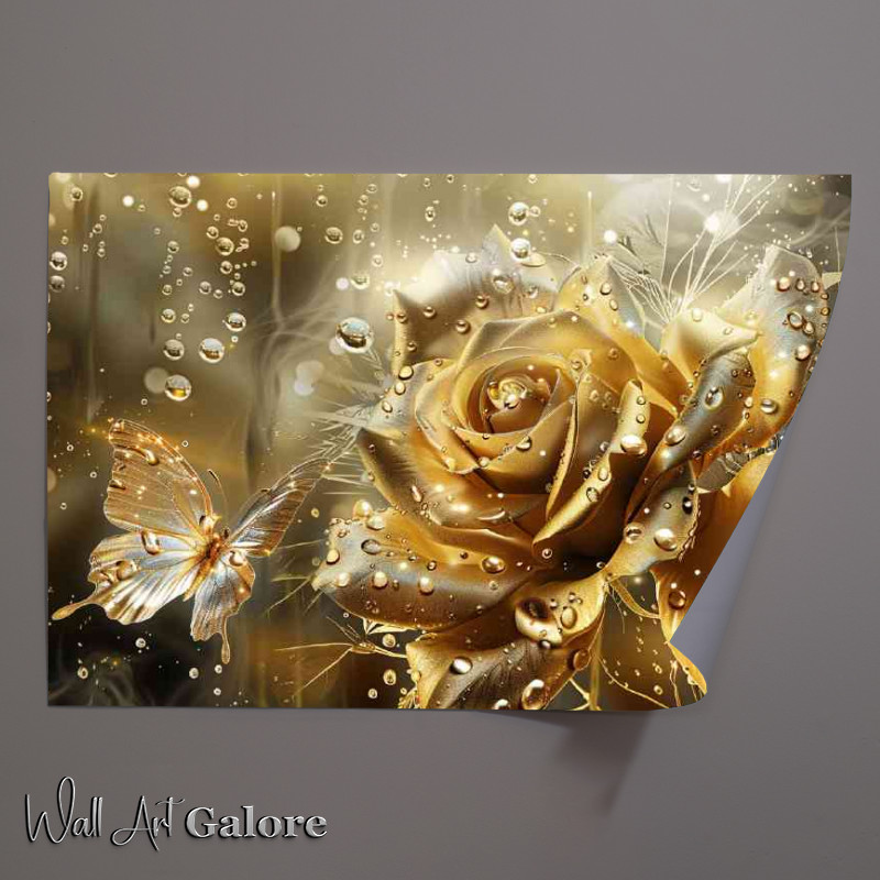 Buy Unframed Poster : (Golden amazing rose)