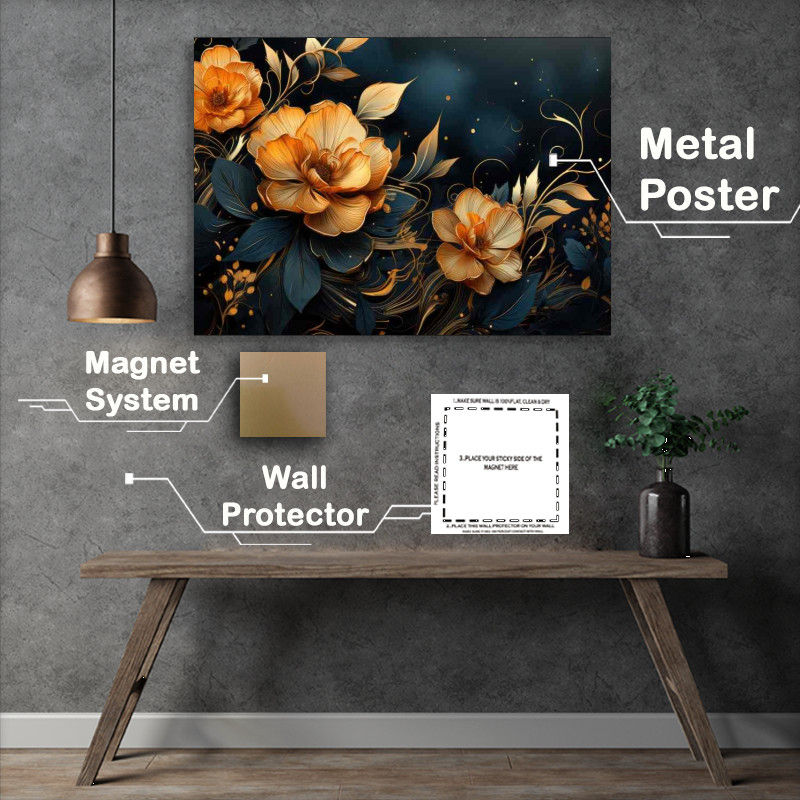 Buy Metal Poster : (Yellow soft flower in full bloom)