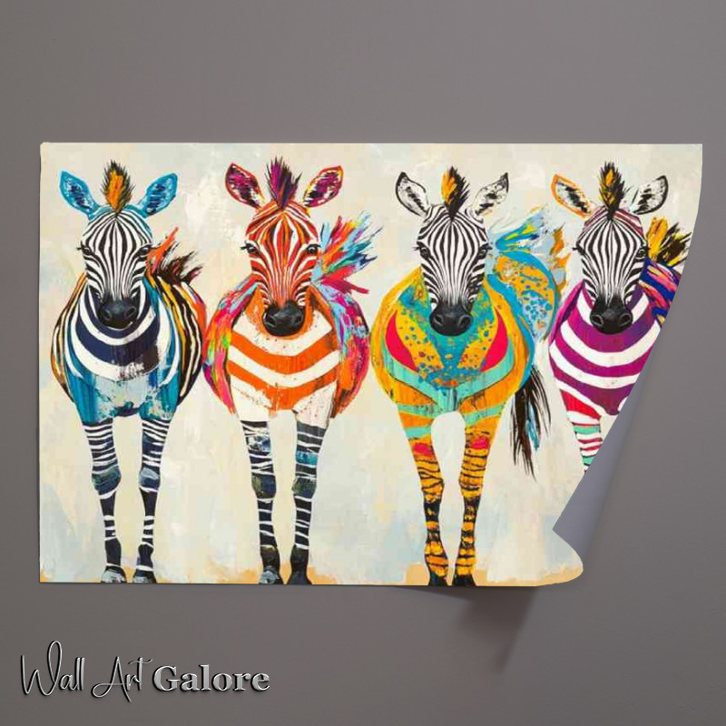 Buy Unframed Poster : (A family of zebras)
