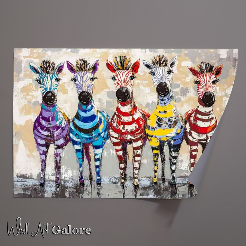 Buy Unframed Poster : (Abstract zebra family)