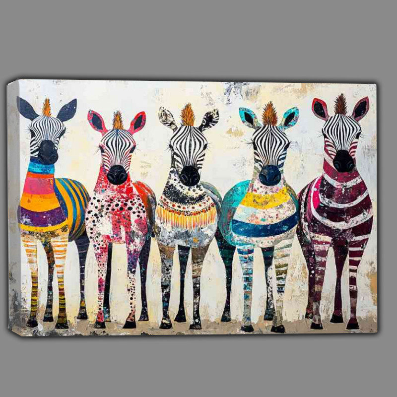 Buy Canvas : (Abstract zebras with colour pallete)