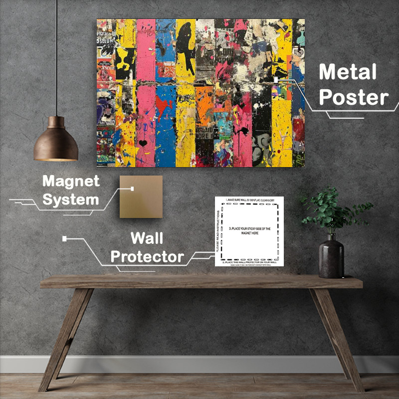 Buy Metal Poster : (Collage sticker graffiti)